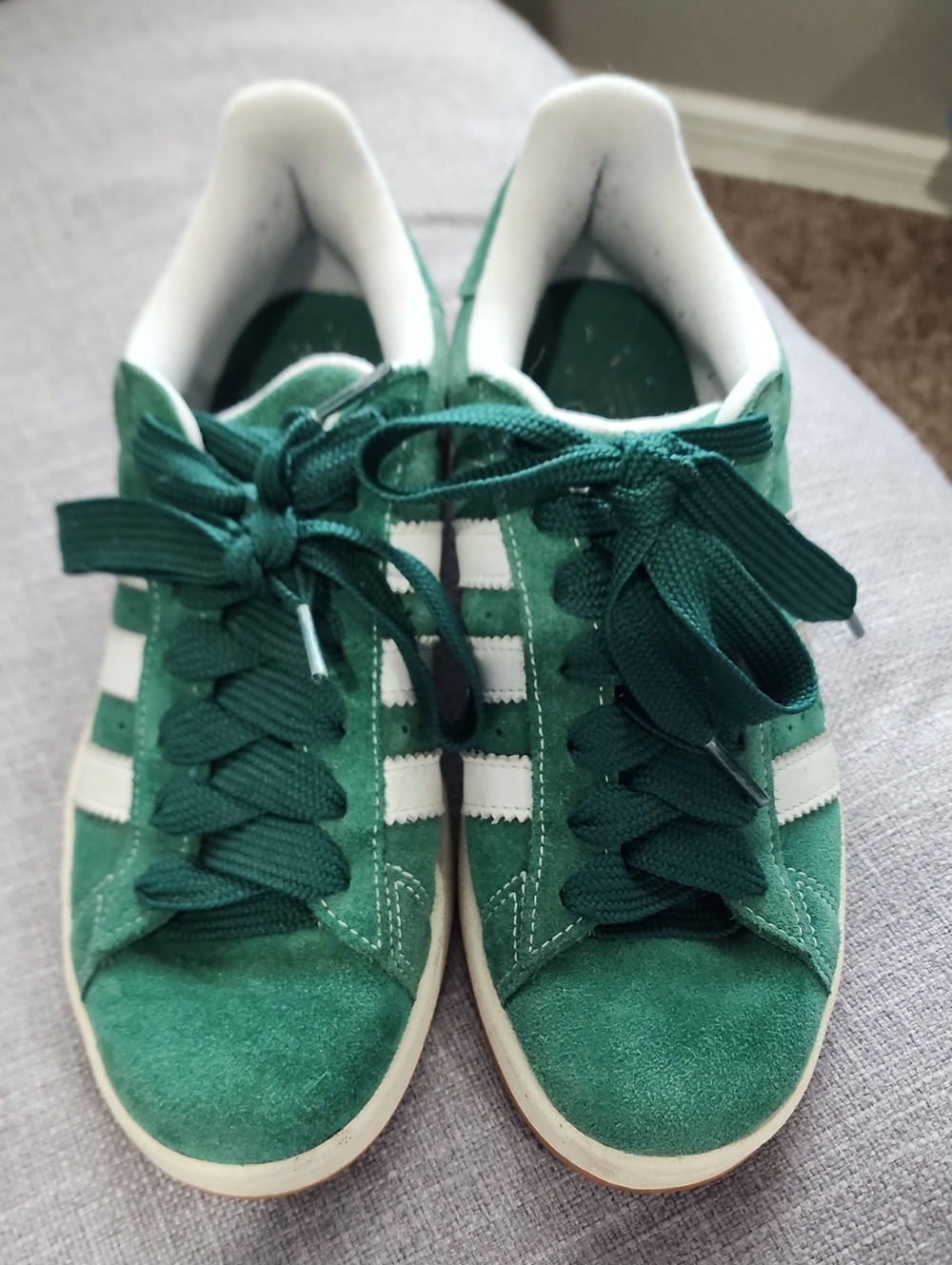 Green Suede Campus Adidas